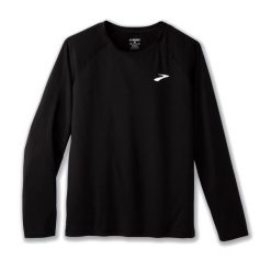 Longsleeve do biegania męski Brooks Atmosphere 2.0. Czarne bluzki z długim rękawem Brooks, m, bez wzorów, bez kołnierzyka, bez ramiączek. Za 149.99 zł.