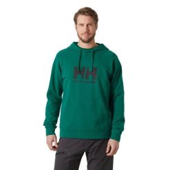 Bluza męska Helly Hansen HH Logo Hoodie 2.0. Zielone bluzy Helly Hansen, m, bez wzorów, bez kaptura. W wyprzedaży za 321.55 zł.