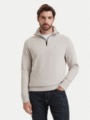 BOSS Bluza Zetrust 50468926 Beżowy jasny Regular Fit. Brązowe bluzy Boss, m, bez wzorów, z bawełny, bez kaptura. Za 599.99 zł.