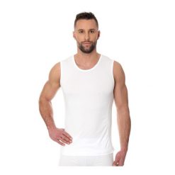 Bezrękawnik męski bawełniany Brubeck COMFORT COTTON. Białe bezrękawniki Brubeck, m, bez wzorów, z bawełny, bez kołnierzyka, bez ramiączek. Za 54.99 zł.