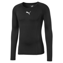 Koszulka piłkarska męska PUMA Liga Baselayer Tee. Czarne bielizna termoaktywna Puma, m, bez wzorów, bez ramiączek, do piłki nożnej. Za 89.99 zł.