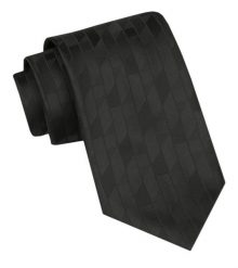 Angelo di Monti - Krawat Męski - Czarny z Geometryczną Fakturą. Czarne krawaty i muchy Angelo di Monti, bez wzorów, z tkaniny. Za 45.00 zł.