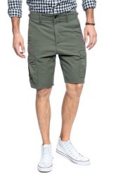 MĘSKIE SZORTY MATERIAŁOWE LEE FATIGUE SHORTS KHAKI L73BCJ14 112120331. Brązowe szorty Lee, l, bez wzorów, z materiału. W wyprzedaży za 79.99 zł.