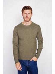 C& Jo Sweter w kolorze khaki rozmiar: 52. Brązowe swetry nierozpinane C& Jo, bez wzorów, ze splotem, bez kołnierzyka, bez ramiączek. Za 130.99 zł.