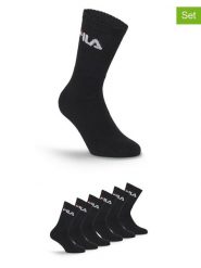 Fila Skarpety (6 par) w kolorze czarnym do tenisa rozmiar: 35-38. Czarne skarpety Fila, bez wzorów. Za 39.99 zł.