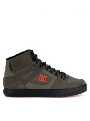 DC Sneakersy PURE HIGH-TOP WC WNT ADYS400047-DOO Zielony. Zielone buty sportowe casual DC, bez wzorów, ze skóry, bez zapięcia. Za 237.99 zł.