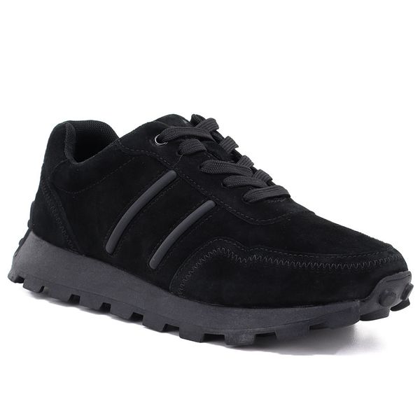 Skórzane półbuty sneakersy platformy czarny S.Barski. Czarne buty sportowe casual S.Barski, bez wzorów, ze skóry, bez zapięcia. Za 209.99 zł.