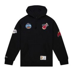 Polar z kapturem Miami Heat M&N City Collection. Czarne bluzy z polaru Mitchell & Ness, m, bez wzorów, z polaru, z kapturem. Za 486.50 zł.