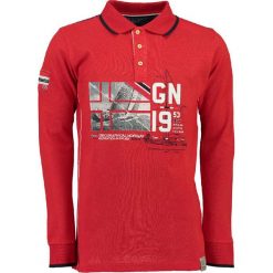 Koszulka polo "Kalopark" w kolorze czerwonym. Koszulki polo marki Geographical Norway, z nadrukiem, z klasycznym kołnierzykiem, z długim rękawem. W wyprzedaży za 121.95 zł.