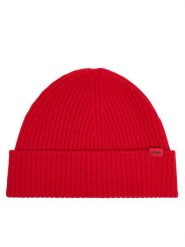 HUGO Czapka Xola 50524570 Czerwony. Czerwone czapki zimowe Hugo, bez wzorów, z wełny. Za 279.99 zł.