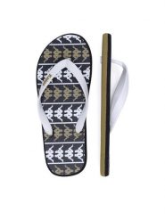 Kappa Japonki 371D2UW White - Black - Green Military Kolorowy. Białe japonki Kappa, bez wzorów, z materiału. Za 49.99 zł.