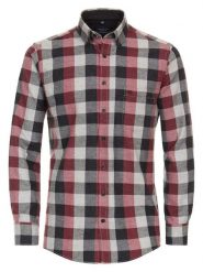 CASAMODA Koszula - Comfort fit - w kolorze kremowo-czarno-czerwonym rozmiar: L. Brązowe koszule CASAMODA, l, bez wzorów, z bawełny, bez kołnierzyka, bez ramiączek. Za 121.99 zł.