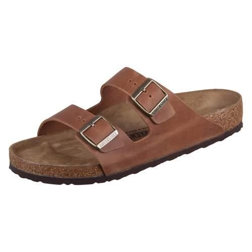 Klapki unisex Birkenstock Arizona Cognac. Brązowe klapki Birkenstock, z materiału. Za 569.45 zł.