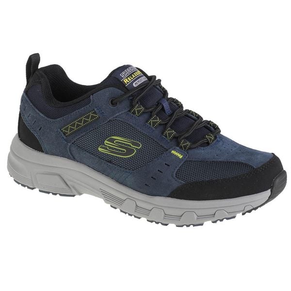 Buty trekkingowe męskie, Skechers Oak Canyon. Niebieskie buty trekkingowe Skechers, bez wzorów, bez zapięcia. Za 229.00 zł.