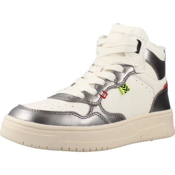 Buty GEOX J56NLA 054AJ Biały. Białe buty turystyczne Geox, bez wzorów, z syntetyku, bez zapięcia, na fitness i siłownię. Za 223.99 zł.