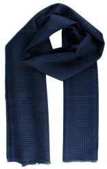 Szalik Przejściowy z Dziewiczą Wełną (Virgin Wool) - Fraas - Granat w Pepitkę. Niebieskie szaliki V. Fraas, bez wzorów, z materiału. Za 85.00 zł.