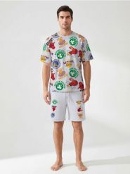 Piżama dwuczęściowa z nadrukiem NBA - szary. Szare piżamy Sinsay, l, bez wzorów, bez ramiączek. Za 79.99 zł.