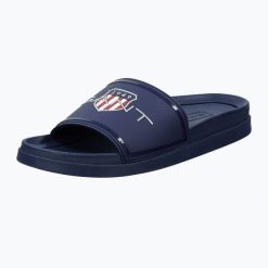 Klapki męskie GANT Pierbay. Niebieskie klapki GANT, z gumy. Za 349.99 zł.