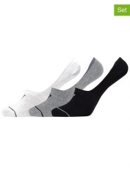 CR7 Skarpety-stopki (3 pary) w kolorze czarno-szaro-białym rozmiar: 40-46. Białe skarpety CR7, bez wzorów. Za 34.93 zł.