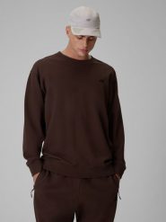 4F Bluza dresowa regular bez kaptura męska - brązowa XXL. Brązowe bluzy 4F, m, bez wzorów, z dresówki, bez kaptura. Za 149.99 zł.