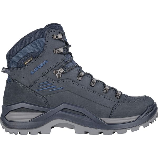 Buty turystyczne męskie Lowa Renegade Evo GTX Mid. Niebieskie buty turystyczne Lowa, bez wzorów, z gore-texu, bez zapięcia, trekkingowe, gore-tex. Za 945.99 zł.