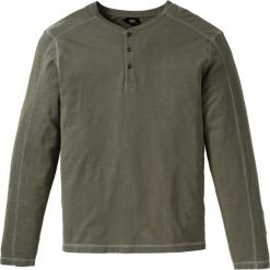 Shirt z bawełny pique, z długim rękawem i plisą guzikową Regular Fit bonprix ciemnooliwkowy. Bluzki z długim rękawem marki ASICS. Za 49.99 zł.