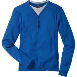 Sweter 2 w 1 Regular Fit bonprix lazurowy. Swetry nierozpinane marki bonprix. Za 59.99 zł.