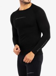 Bluza termoaktywna męska Brubeck 3D Run PRO LS Shirt. Czarne bielizna termoaktywna Brubeck, l, bez wzorów, z materiału, bez ramiączek, do biegania. Za 181.49 zł.
