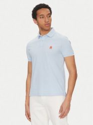 Tommy Hilfiger Polo MW0MW33167 Błękitny Regular Fit. Niebieskie koszulki polo Tommy Hilfiger, m, bez wzorów, z bawełny, bez kołnierzyka, bez ramiączek. Za 259.99 zł.