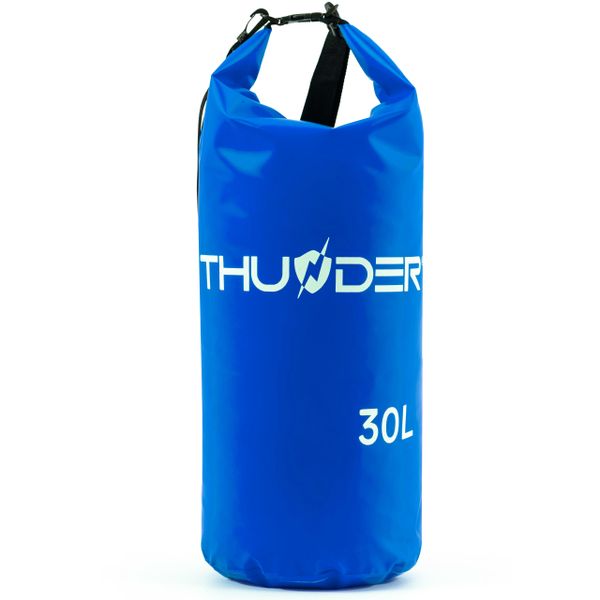 Worek wodoodporny, wodoszczelny, torba na kajak, plecak turystyczny SUP 30L. Niebieskie torby na ramię THUNDER, bez wzorów, z materiału, na ramię, bez dodatków. Za 50.00 zł.