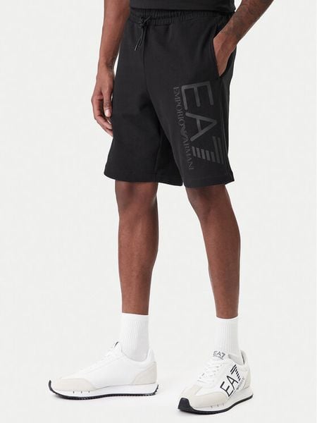 EA7 Emporio Armani Szorty sportowe 7M001414 AF22266 MC005 Czarny Regular Fit. Czarne krótkie spodenki sportowe EA7 Emporio Armani, m, bez wzorów, z bawełny. Za 368.99 zł.