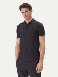 BOSS Polo Chip Hexa 50554561 Czarny Regular Fit. Czarne koszulki polo Boss, m, bez wzorów, z syntetyku, bez kołnierzyka, bez ramiączek. Za 629.99 zł.