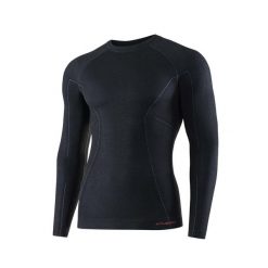 Koszulka wełniana z długim rękawem męska Brubeck ACTIVE WOOL. Czarne bielizna termoaktywna Brubeck, m, bez wzorów, z elastanu, bez ramiączek. Za 243.99 zł.