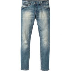 Dżinsy ze stretchem Skinny Fit Straight bonprix niebieski "used". Jeansy marki Under Armour. Za 109.99 zł.