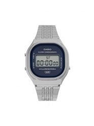 Casio Zegarek Vintage A140WE-2AEF Srebrny. Szare, cyfrowe zegarki Casio, srebrne. Za 379.99 zł.