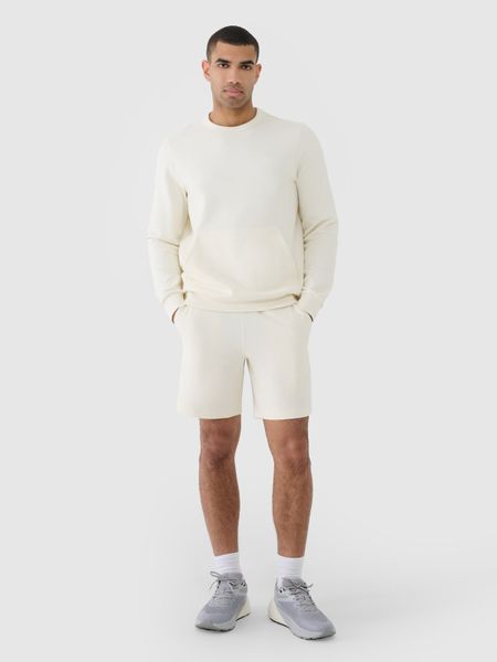 4F Spodenki dresowe męskie - beżowe XL. Brązowe krótkie spodenki sportowe 4F, l, bez wzorów, z bawełny, sportowe. W wyprzedaży za 79.99 zł.