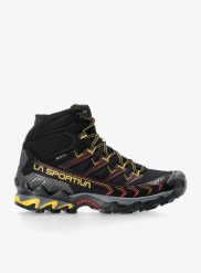 Buty turystyczne męskie La Sportiva Ultra Raptor II Mid GTX. Czarne buty turystyczne La Sportiva, bez wzorów, z gore-texu, bez zapięcia, trekkingowe, gore-tex. Za 900.89 zł.