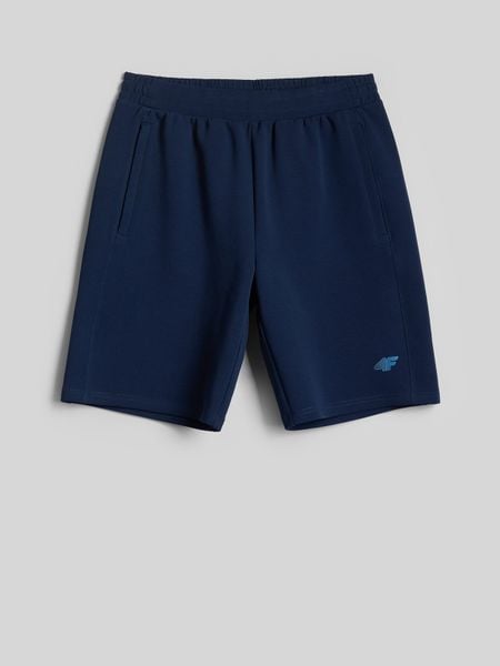 4F Spodenki dresowe męskie - grantowe M. Niebieskie krótkie spodenki sportowe 4F, m, bez wzorów, z dresówki. Za 129.99 zł.