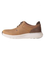 Clarks Skórzane sneakersy "Motion Trek" w kolorze jasnobrązowym rozmiar: 43. Brązowe buty sportowe casual Clarks, bez wzorów, bez zapięcia. Za 169.95 zł.