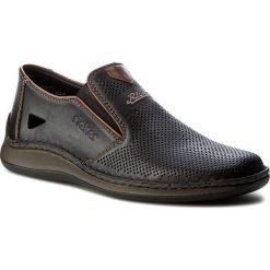 Półbuty RIEKER 05267-00. Czarne eleganckie półbuty Rieker, bez wzorów, ze skóry, bez obcasa, bez zapięcia. W wyprzedaży za 199.99 zł.