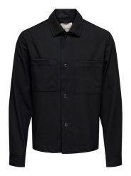 ONLY & SONS Kurtka koszulowa "Miro" w kolorze czarnym rozmiar: L. Czarne kurtki Only & Sons, l, bez wzorów, z poliamidu, bez kaptura. Za 162.49 zł.