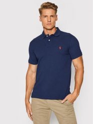 Polo Ralph Lauren Polo Core Replen 710782592 Granatowy Custom Slim Fit. Niebieskie koszulki polo Polo Ralph Lauren, m, bez wzorów, z bawełny, bez kołnierzyka, bez ramiączek. Za 379.99 zł.