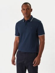 BOSS Polo Passertip 50507699 Granatowy Slim Fit. Niebieskie koszulki polo Boss, m, bez wzorów, z bawełny, bez kołnierzyka, bez ramiączek. Za 399.99 zł.