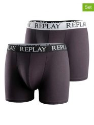 Replay Underwear Bokserki (2 pary) w kolorze czarnym rozmiar: L. Czarne bokserki Replay Underwear, l, bez wzorów. Za 43.99 zł.