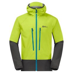 Kurtka turystyczna męska Jack Wolfskin Alpspitze Recco softshell. Zielone kurtki przeciwdeszczowe Jack Wolfskin, m, bez wzorów, z poliamidu, bez kaptura. W wyprzedaży za 453.00 zł.