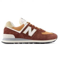 New Balance U574MRR Sneakersy męskie. Czerwone buty do biegania New Balance, bez wzorów, bez zapięcia. W wyprzedaży za 424.15 zł.