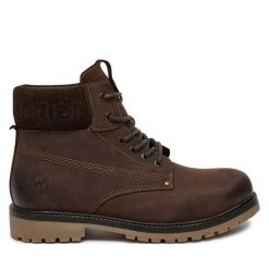 Trapery Wrangler. Brązowe trapery Wrangler, bez zapięcia. Za 479.99 zł.