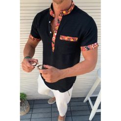 Koszulka męska ESCOBAR BLACK. Czarne t-shirty Koszulka męska ESCOBAR BLACK, l, bez wzorów, bez kołnierzyka, bez ramiączek. W wyprzedaży za 39.00 zł.