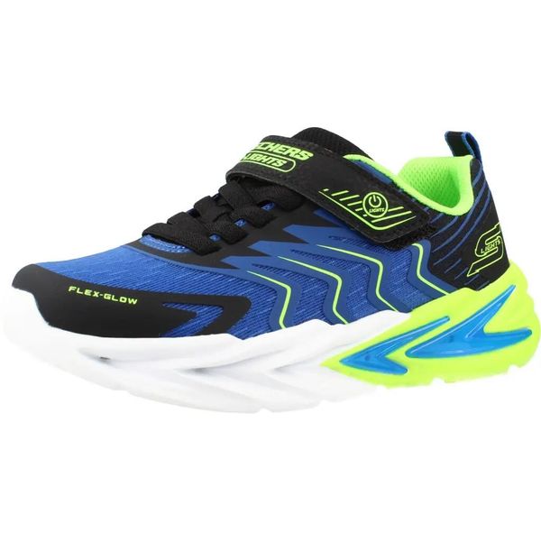 Buty SKECHERS FLEX-GLOW ULTRA - PRISM-PACER Niebieski. Niebieskie buty turystyczne Skechers, bez wzorów, z tkaniny, bez zapięcia, na fitness i siłownię. Za 209.99 zł.