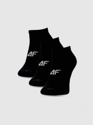 4F Skarpetki casual przed kostkę (3-pack) męskie - czarne 43-46. Czarne skarpety 4F, bez wzorów, z bawełny. Za 44.99 zł.